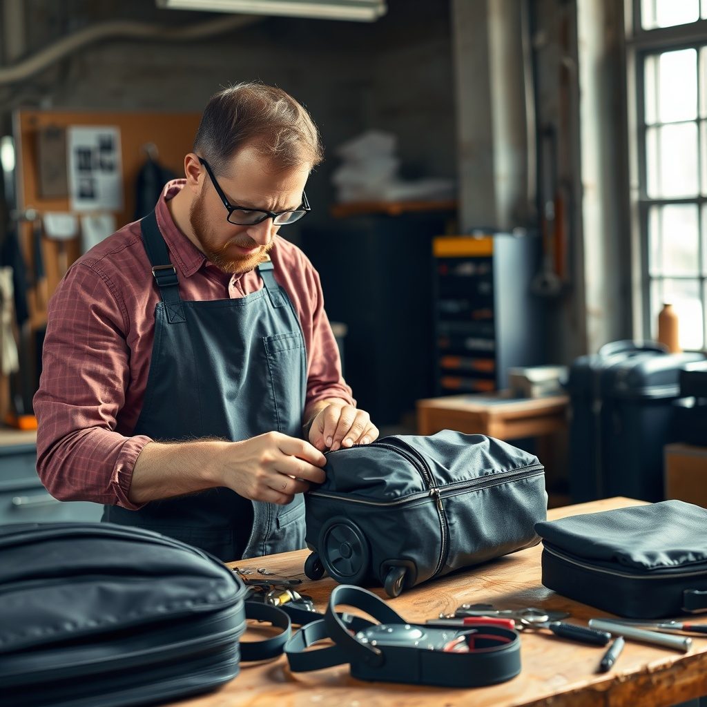 Luggage wheel repair service